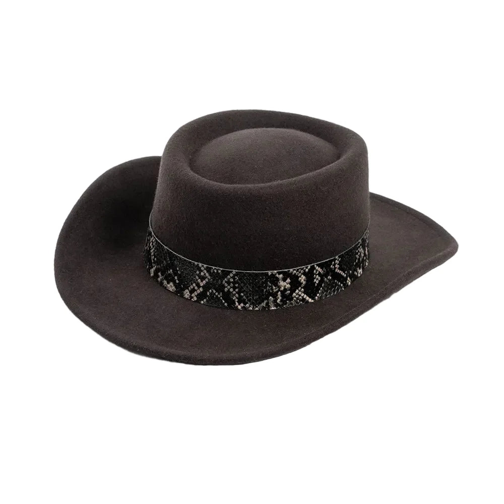 The Jackson – Patterned Band Wool Gambler Hat