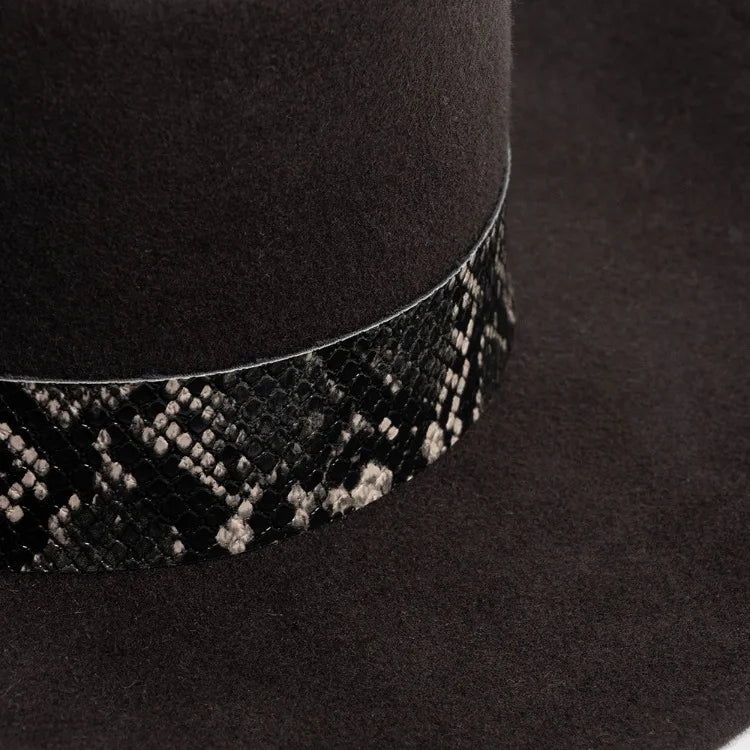 The Jackson – Patterned Band Wool Gambler Hat