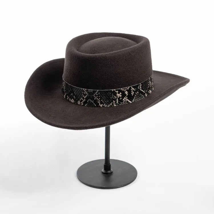 The Jackson – Patterned Band Wool Gambler Hat