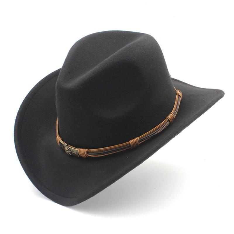 The Livingston – Black Wool Braided Band Cowboy Hat