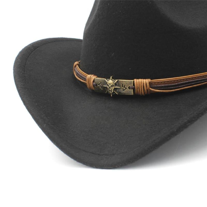 The Livingston – Black Wool Braided Band Cowboy Hat