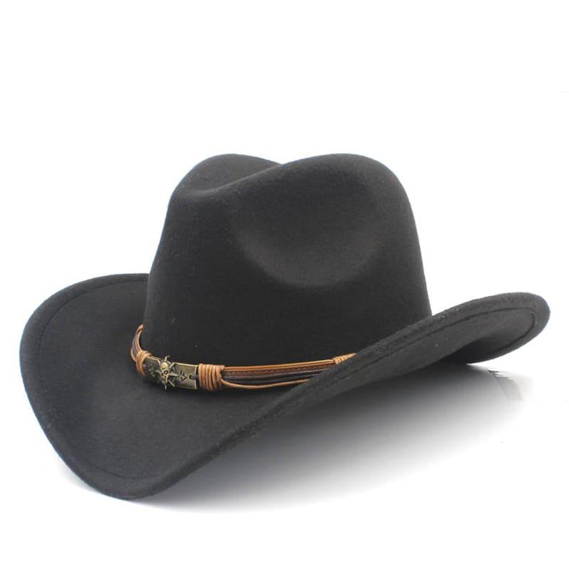 The Livingston – Black Wool Braided Band Cowboy Hat