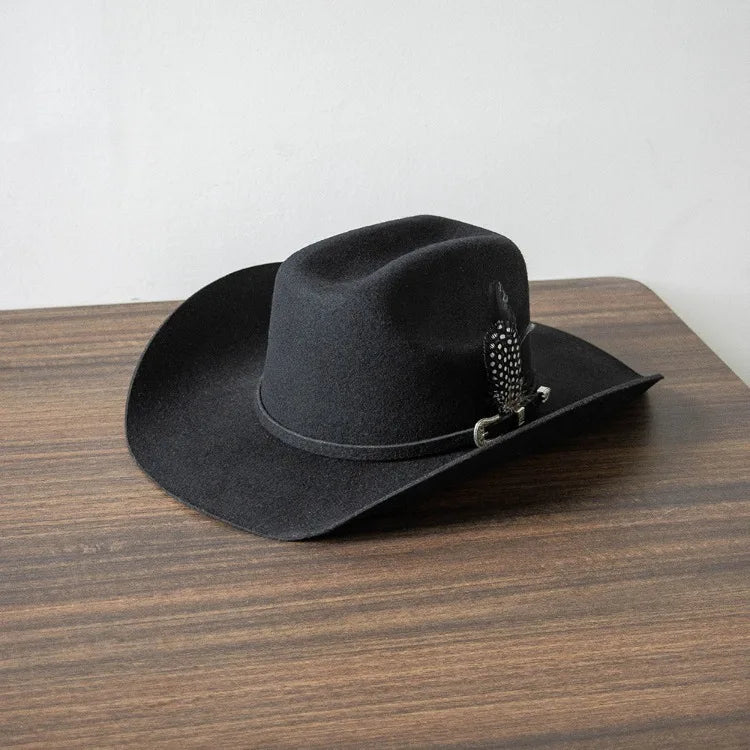 The El Paso – White Feather Band Wool Cowboy Hat