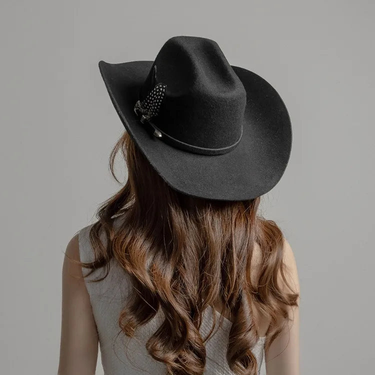 The El Paso – White Feather Band Wool Cowboy Hat