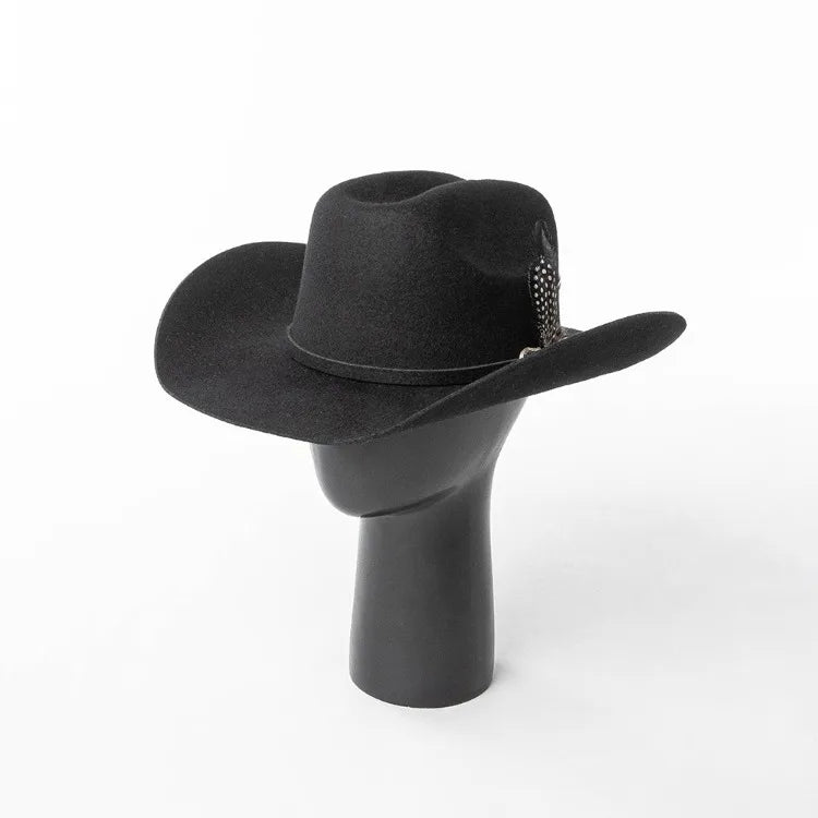 The El Paso – White Feather Band Wool Cowboy Hat