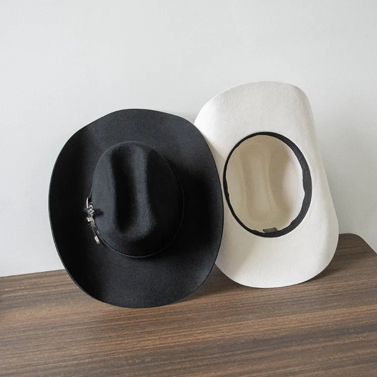 The El Paso – White Feather Band Wool Cowboy Hat