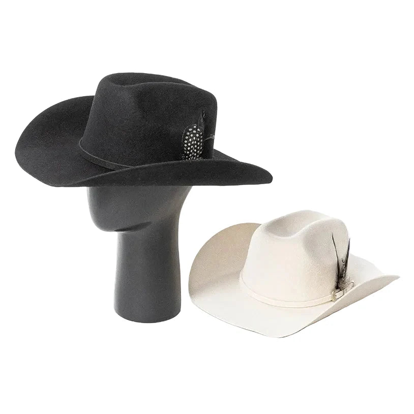 The El Paso – White Feather Band Wool Cowboy Hat