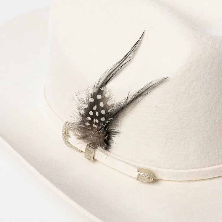 The El Paso – White Feather Band Wool Cowboy Hat