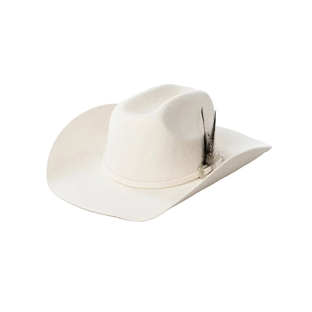 The El Paso – White Feather Band Wool Cowboy Hat