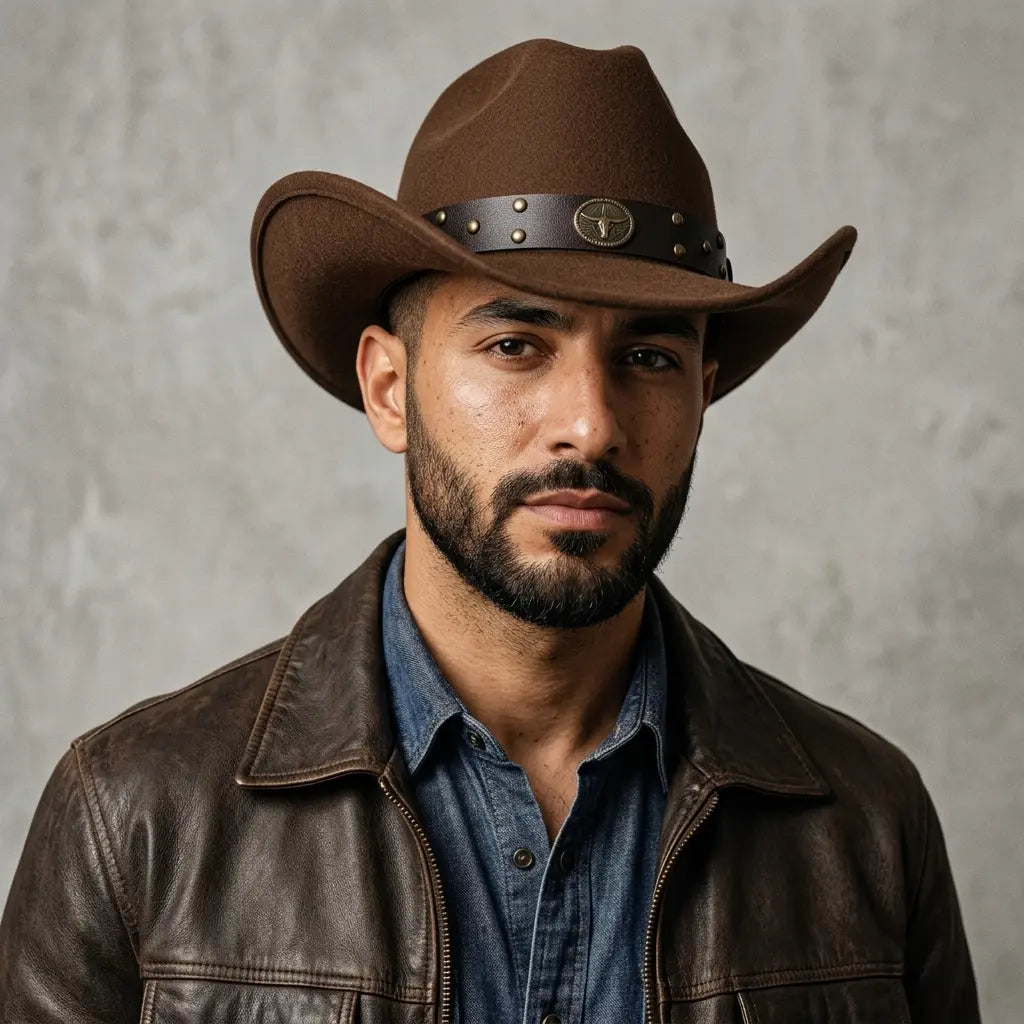 The Cody – Brown Studded Band Cowboy Hat