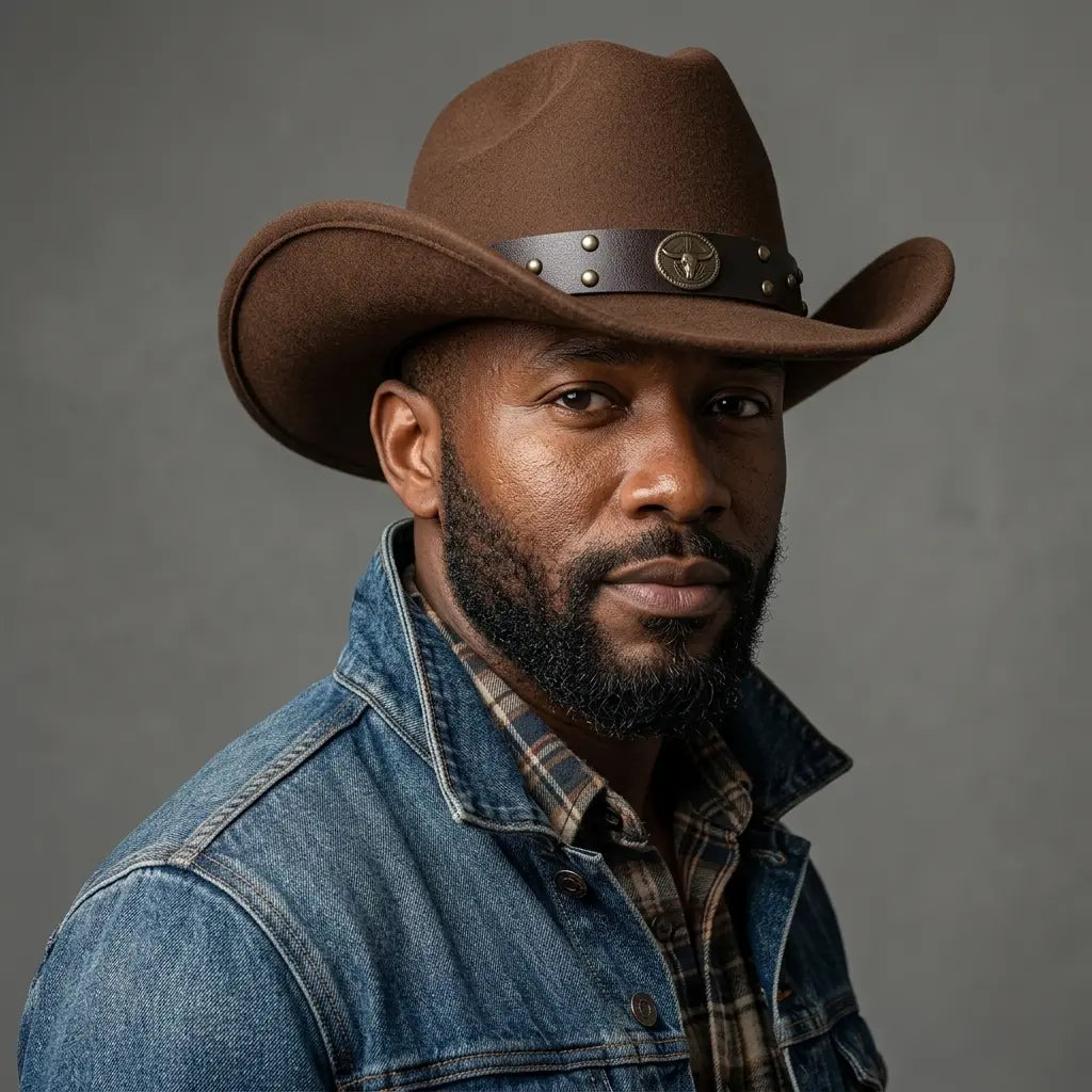 The Cody – Brown Studded Band Cowboy Hat