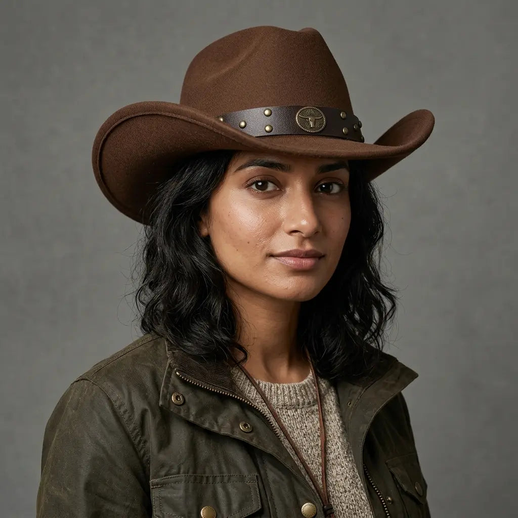 The Cody – Brown Studded Band Cowboy Hat
