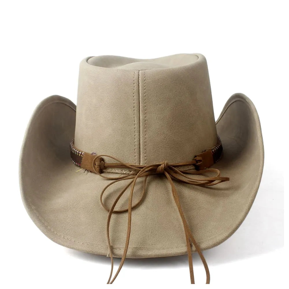 The Flagstaff – Beaded Band Leather Cowboy Hat