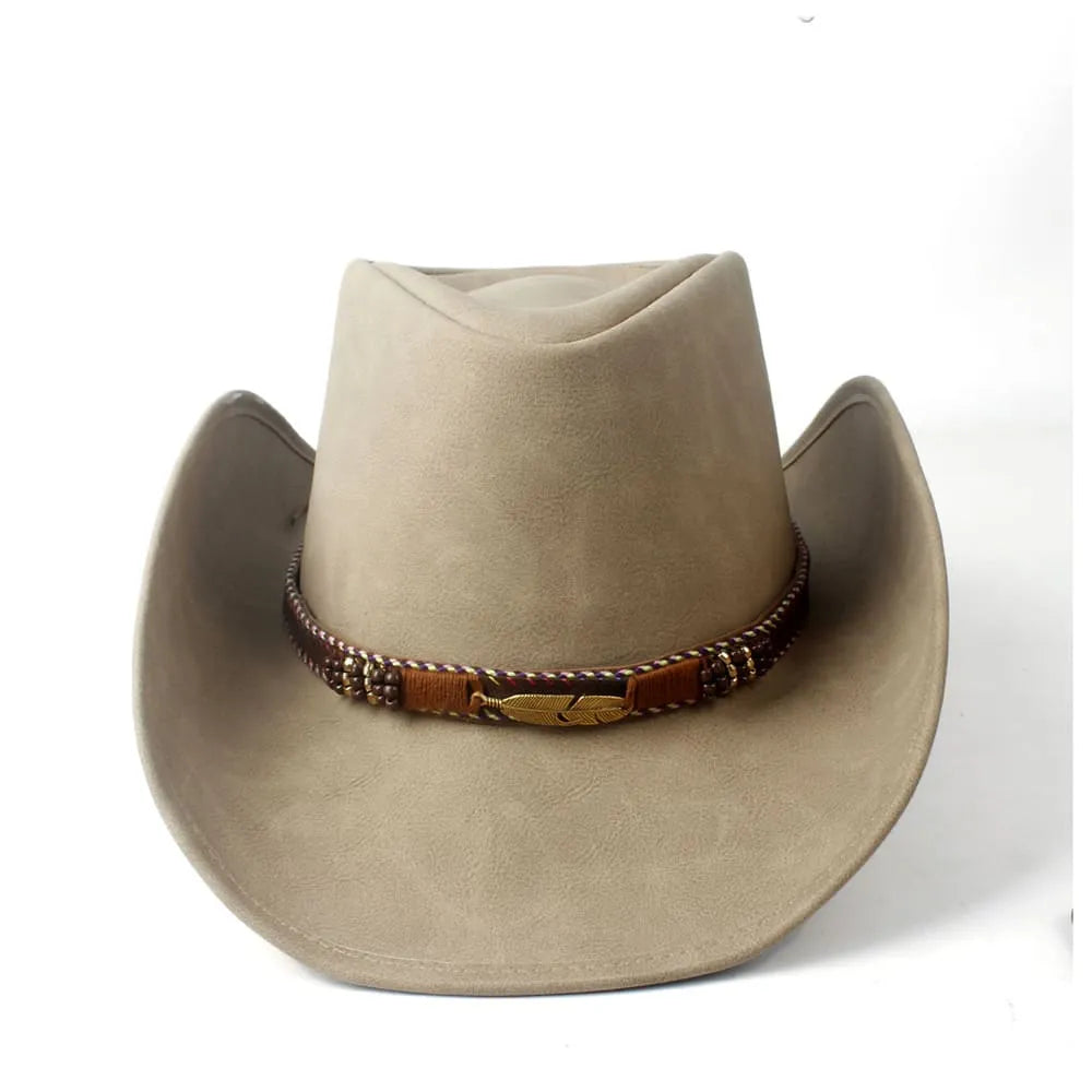 The Flagstaff – Beaded Band Leather Cowboy Hat