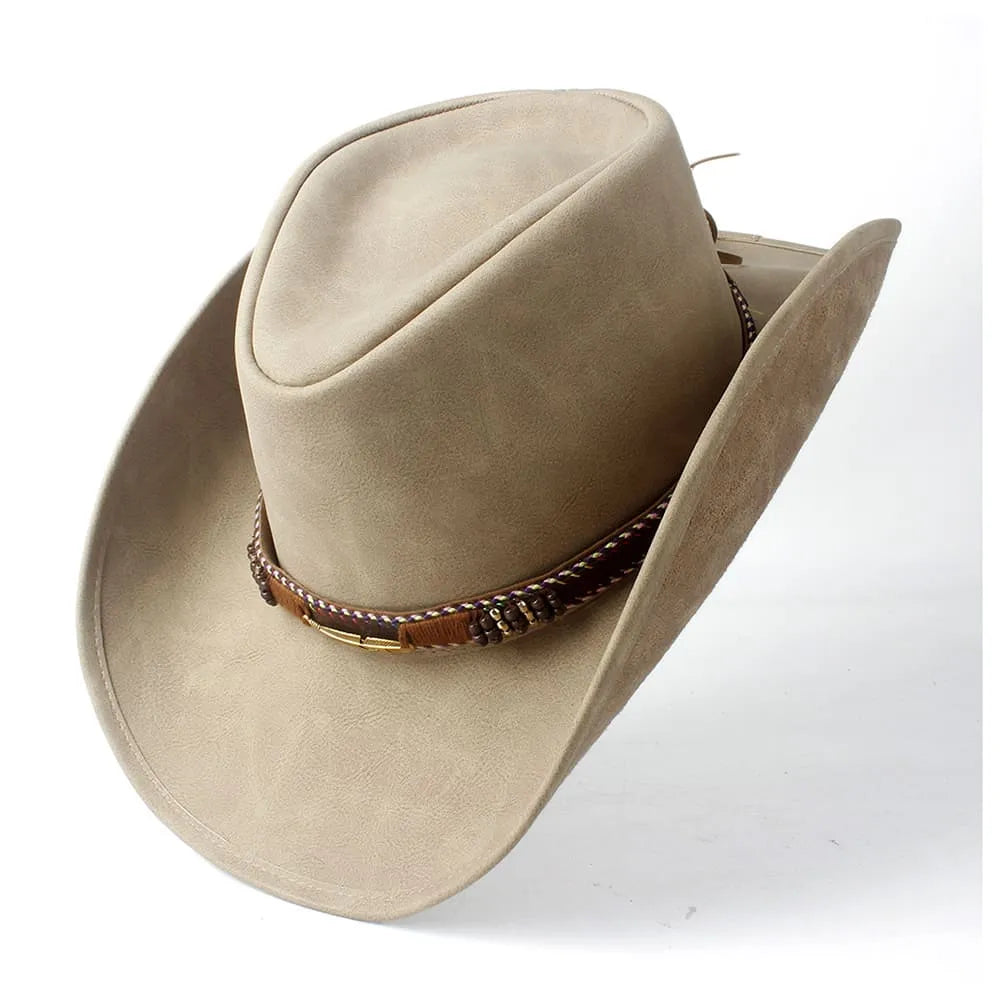 The Flagstaff – Beaded Band Leather Cowboy Hat