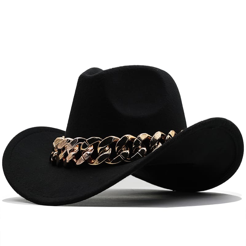 The Deadwood – Gold Chain Wool Cowboy Hat