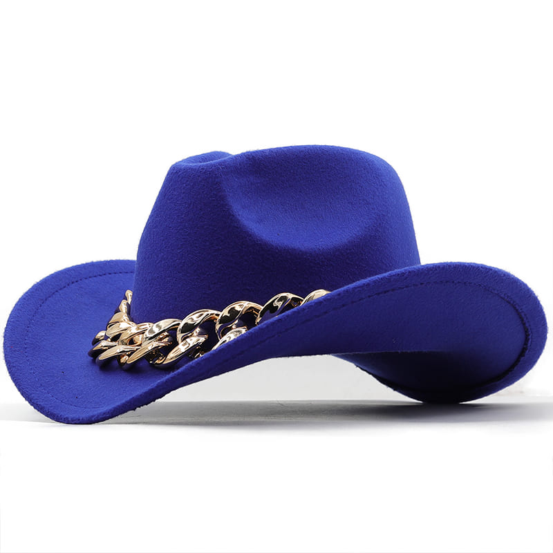 The Deadwood – Gold Chain Wool Cowboy Hat