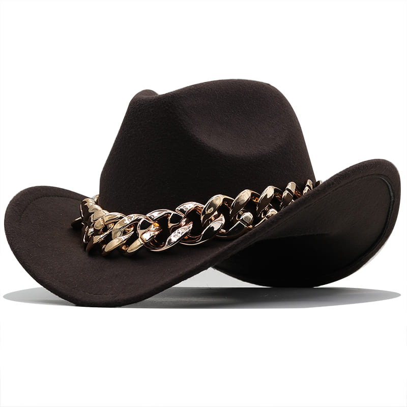 The Deadwood – Gold Chain Wool Cowboy Hat