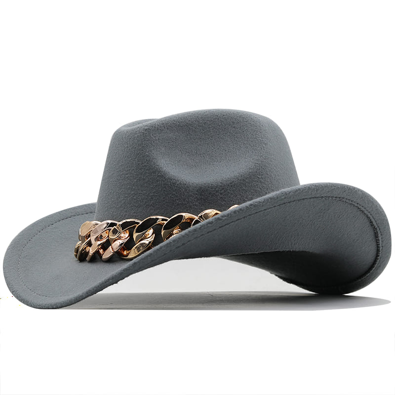 The Deadwood – Gold Chain Wool Cowboy Hat