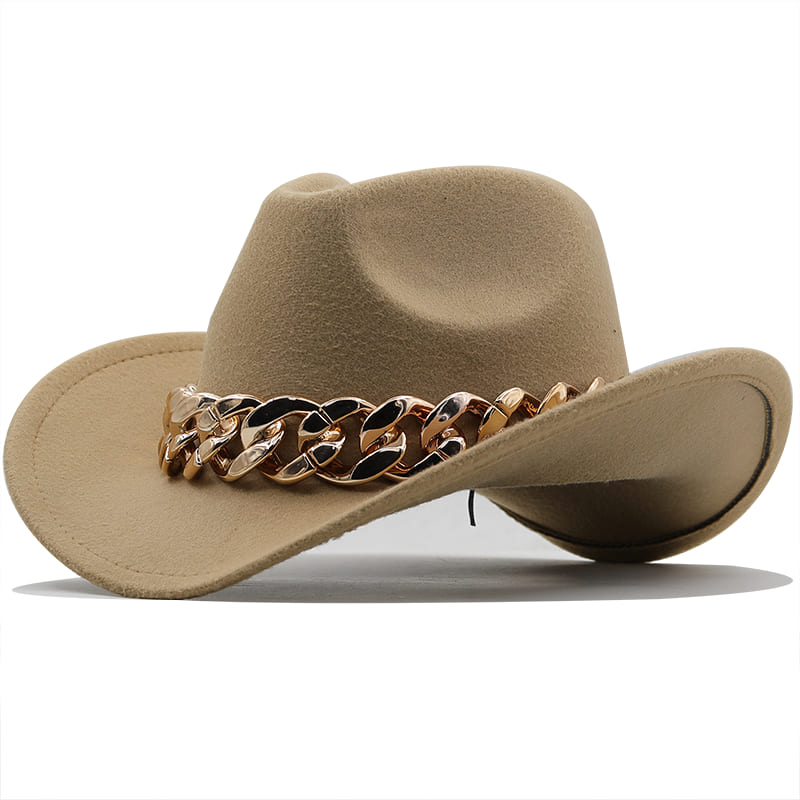 The Deadwood – Gold Chain Wool Cowboy Hat