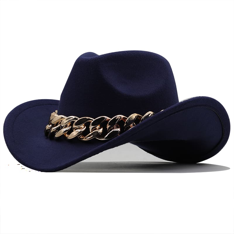The Deadwood – Gold Chain Wool Cowboy Hat