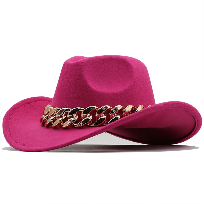 The Deadwood – Gold Chain Wool Cowboy Hat