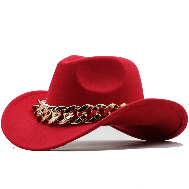 The Deadwood – Gold Chain Wool Cowboy Hat