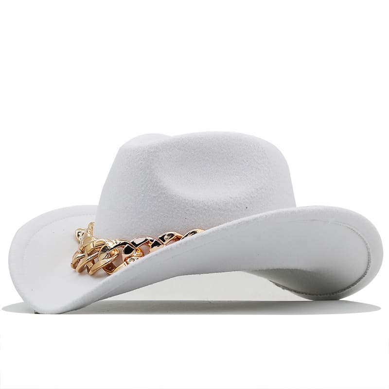The Deadwood – Gold Chain Wool Cowboy Hat