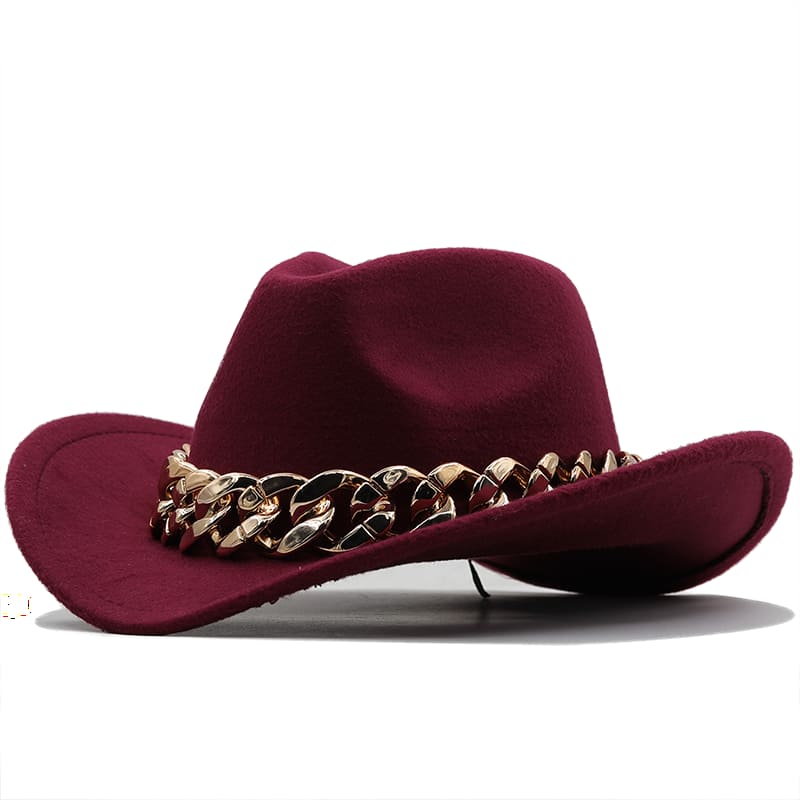 The Deadwood – Gold Chain Wool Cowboy Hat