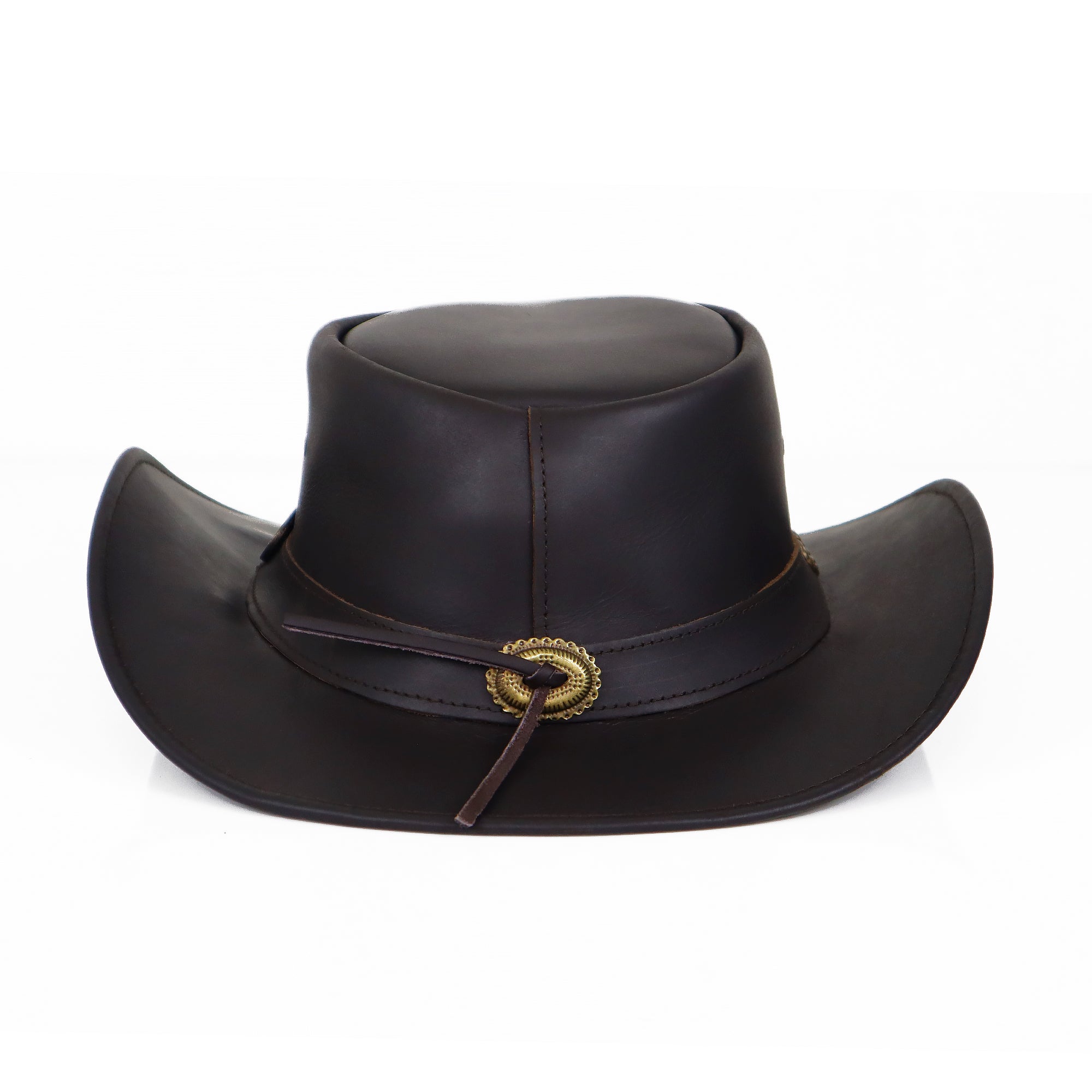 The Eagle Pass – Black Studded Leather Cowboy Hat