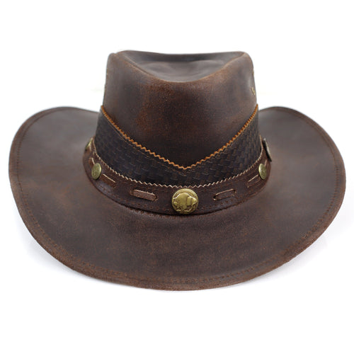 The Cimarron – Studded Leather Cowboy Hat