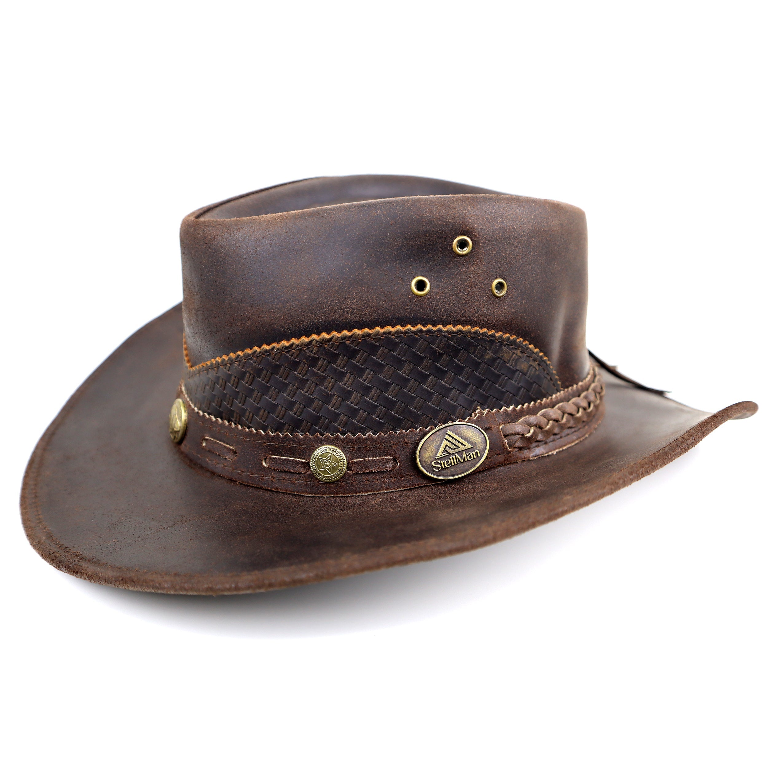 The Cimarron – Studded Leather Cowboy Hat