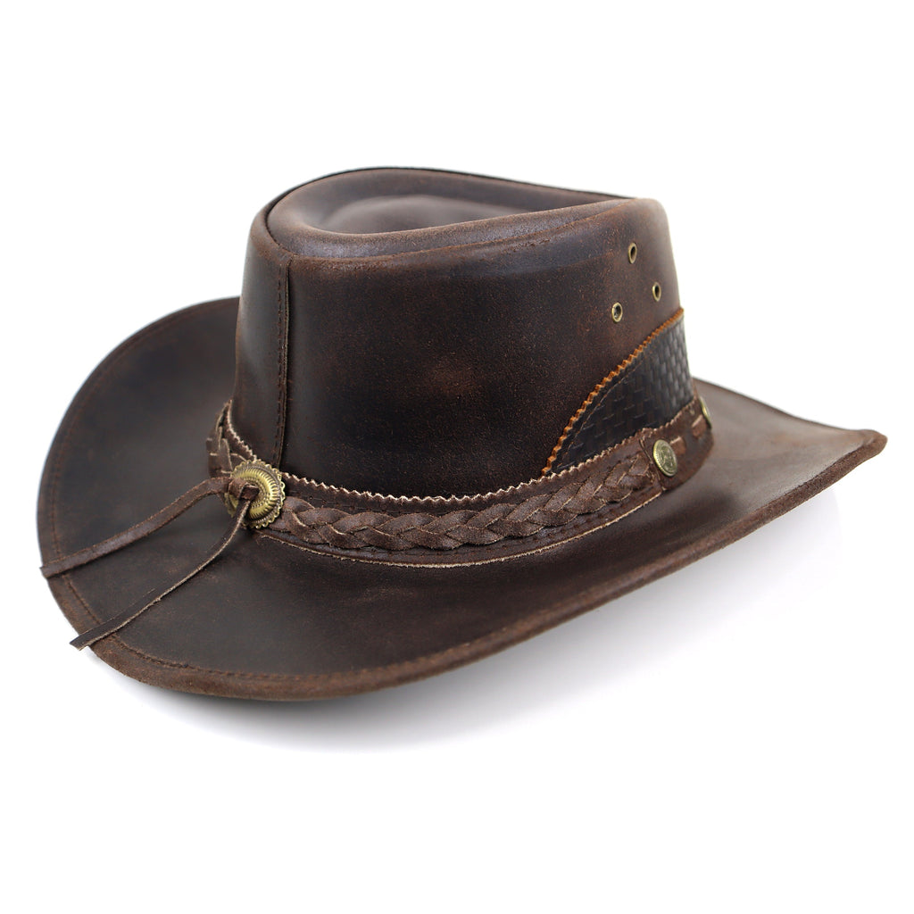 The Cimarron – Studded Leather Cowboy Hat