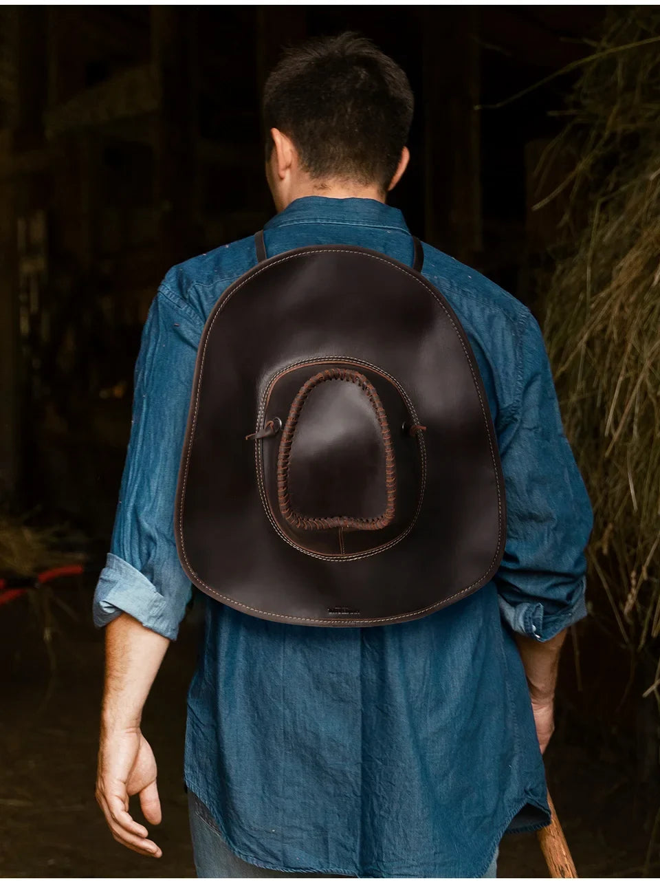 The Tombstone – Wide Brim Leather Cowboy Hat