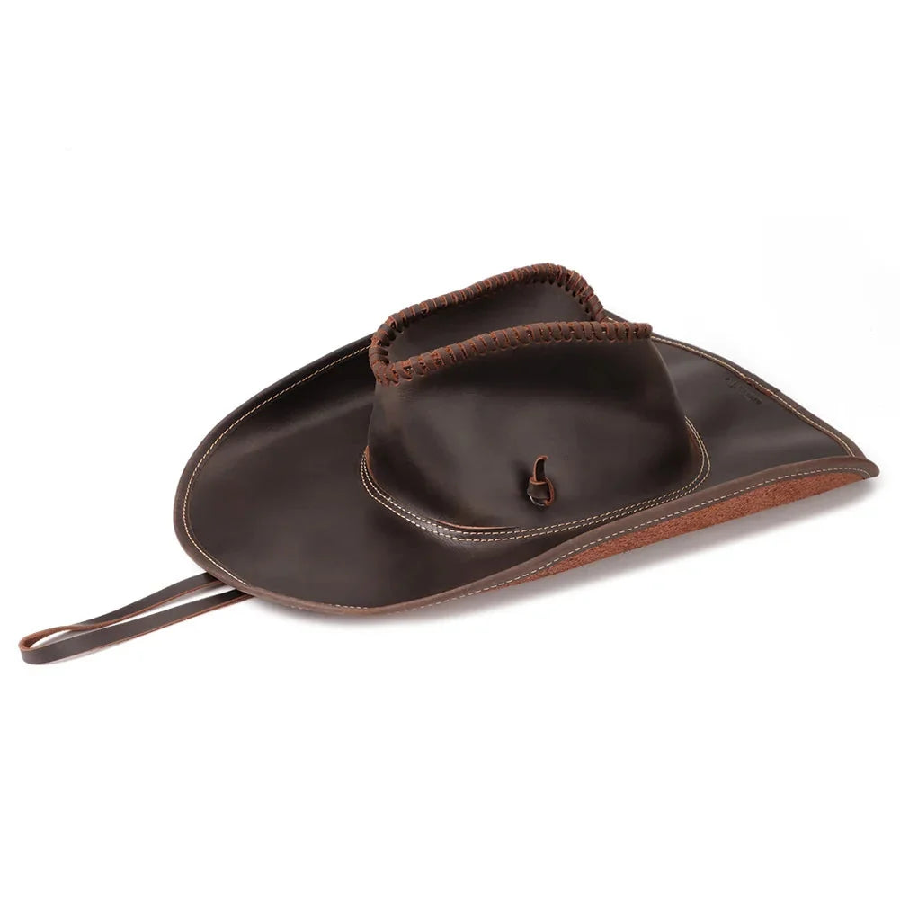 The Tombstone – Wide Brim Leather Cowboy Hat