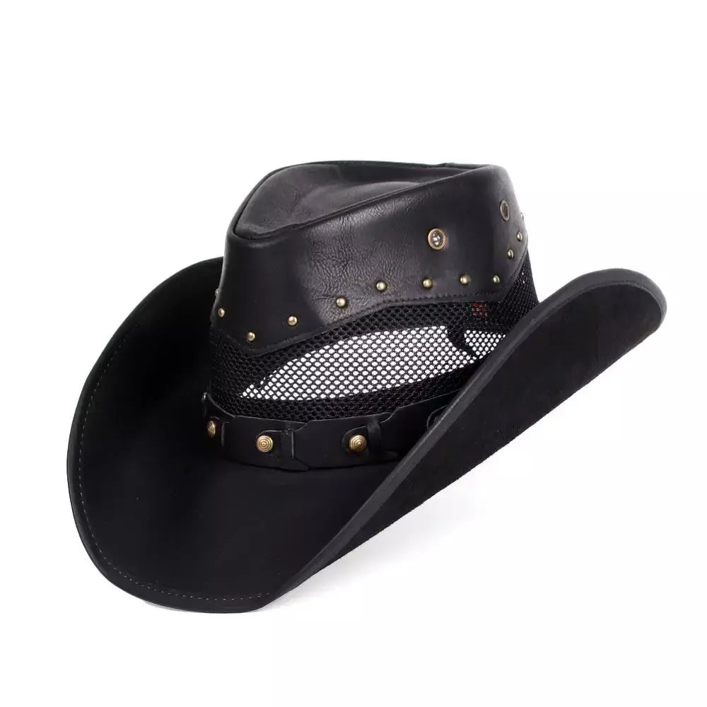 The Sonora – Mesh Crown Leather Cowboy Hat
