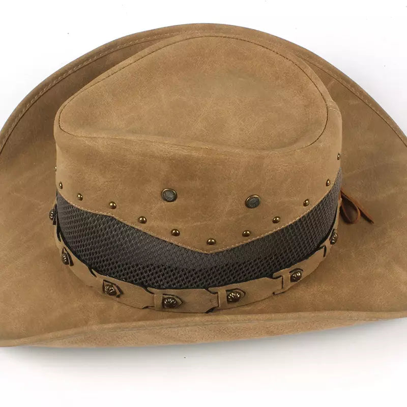 The Sonora – Mesh Crown Leather Cowboy Hat