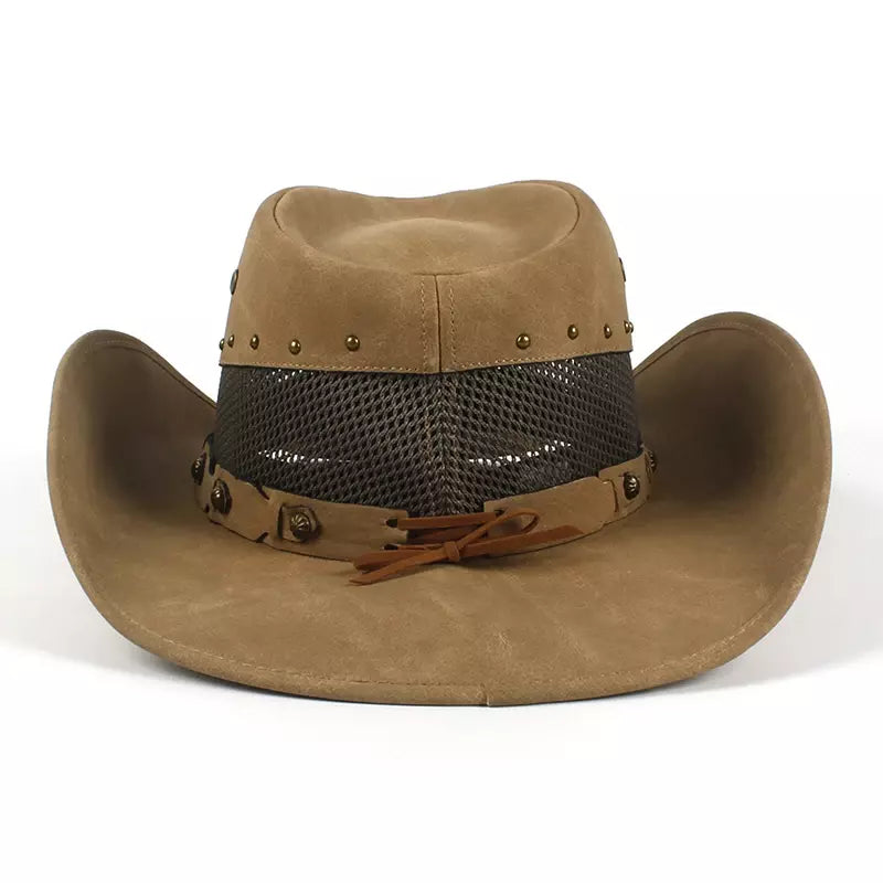 The Sonora – Mesh Crown Leather Cowboy Hat
