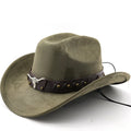 The Gunnison – Olive Suede Longhorn Cowboy Hat