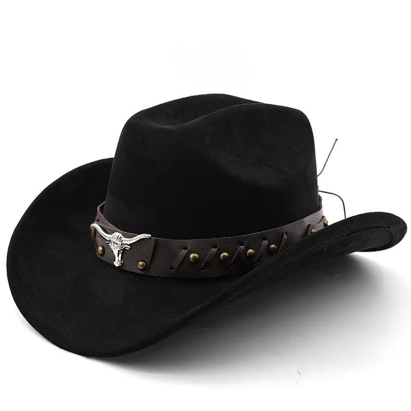 The Gunnison – Olive Suede Longhorn Cowboy Hat
