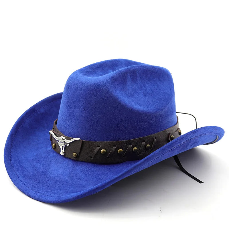 The Gunnison – Olive Suede Longhorn Cowboy Hat