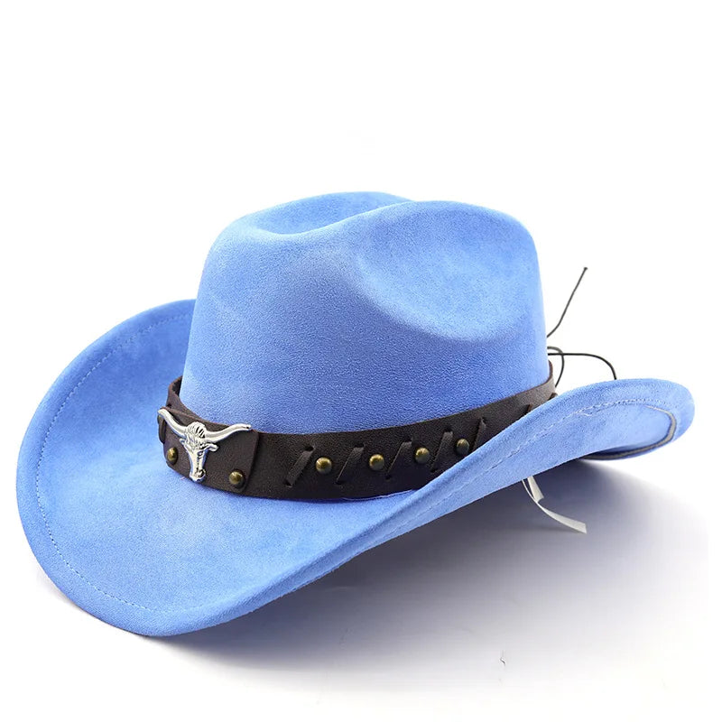 The Gunnison – Olive Suede Longhorn Cowboy Hat
