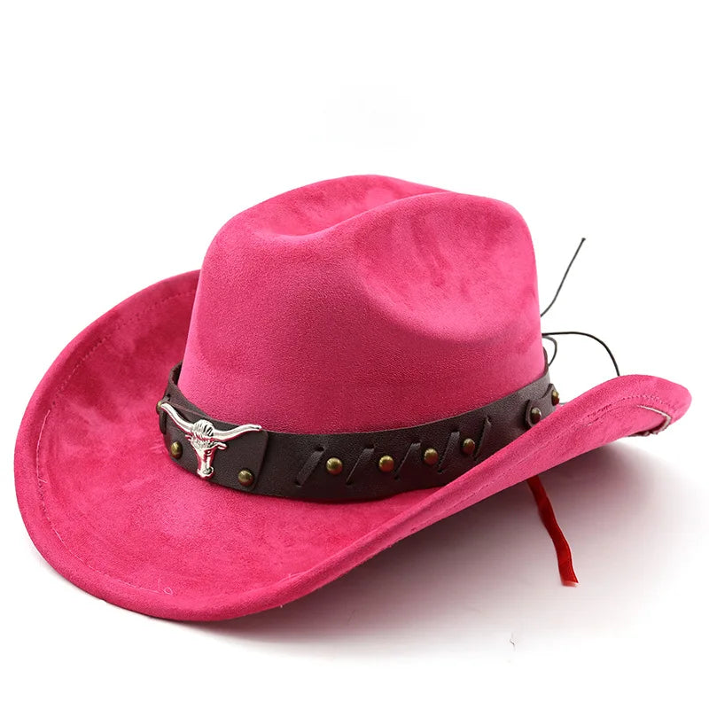 The Gunnison – Olive Suede Longhorn Cowboy Hat