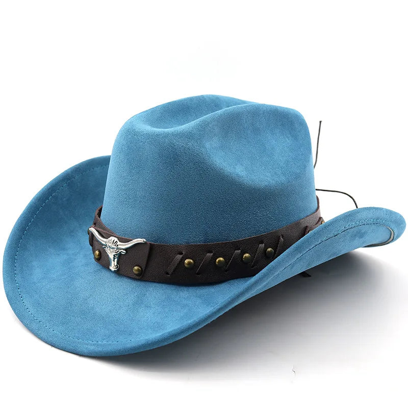 The Gunnison – Olive Suede Longhorn Cowboy Hat