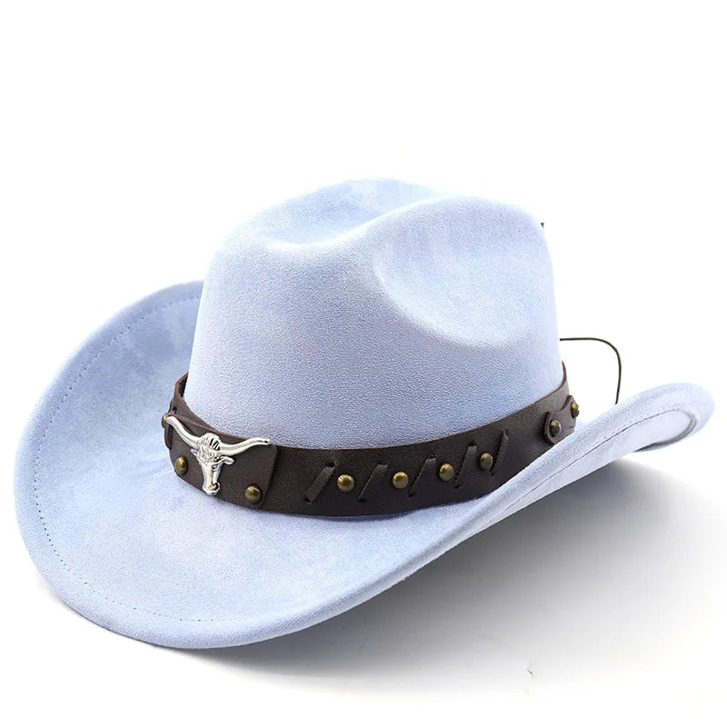 The Gunnison – Olive Suede Longhorn Cowboy Hat