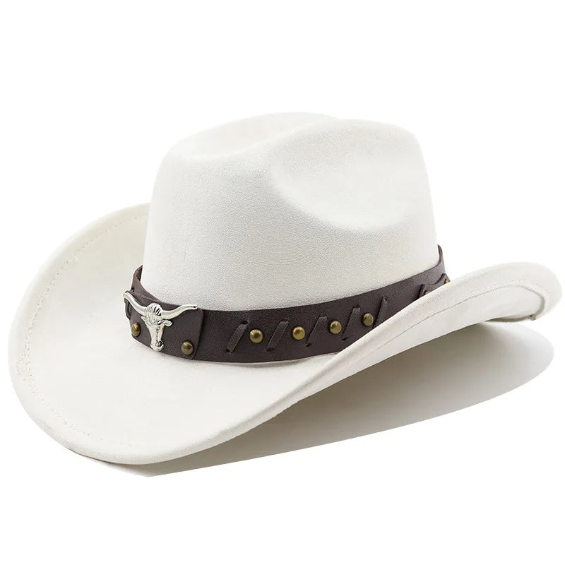 The Gunnison – Olive Suede Longhorn Cowboy Hat