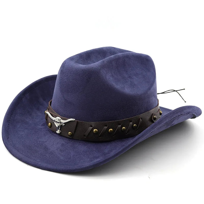The Gunnison – Olive Suede Longhorn Cowboy Hat