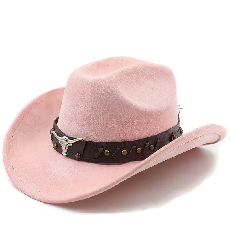 The Gunnison – Olive Suede Longhorn Cowboy Hat