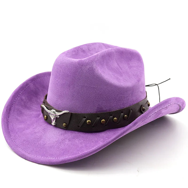 The Gunnison – Olive Suede Longhorn Cowboy Hat