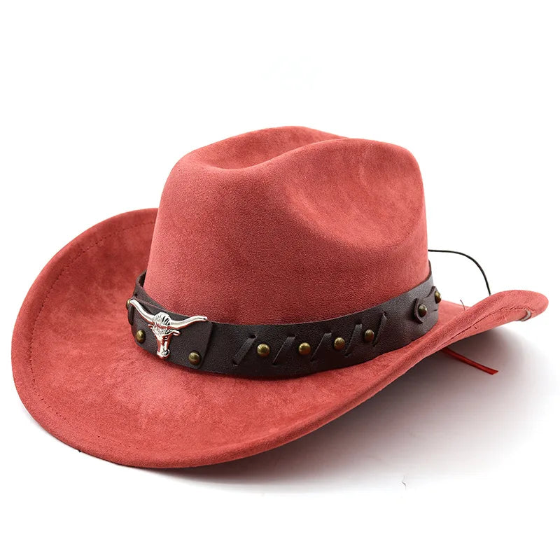 The Gunnison – Olive Suede Longhorn Cowboy Hat